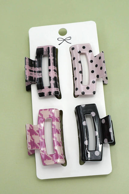 Sweet Check Mini Claw Clip Set | Checker & Strawberry Hair Clips