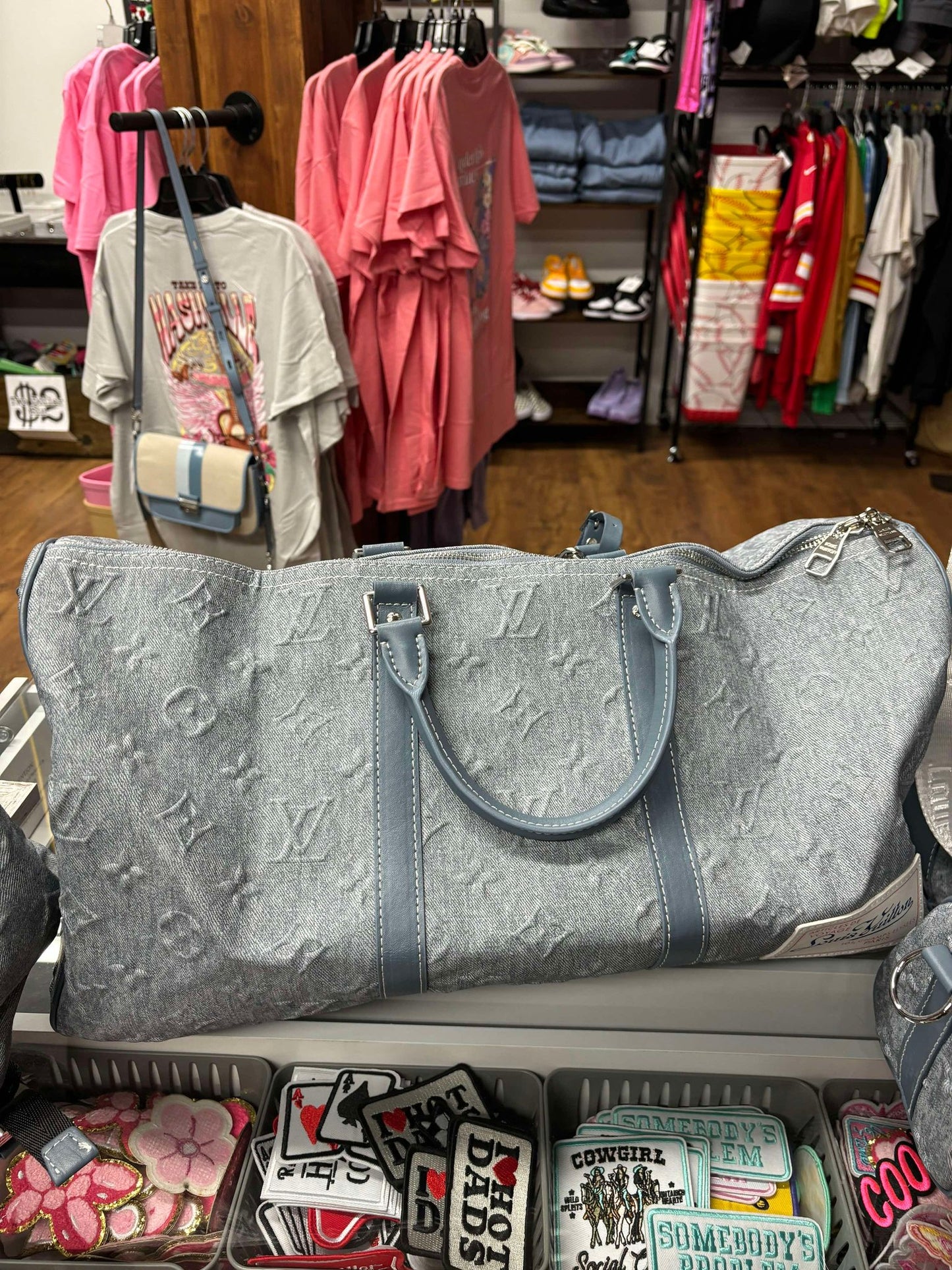 LV Denim Duffle Bag