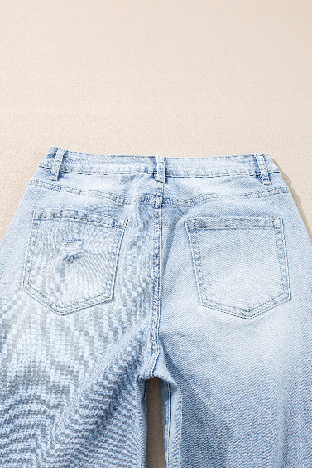 90s Vintage Light Wash Distressed Straight Leg Jeans