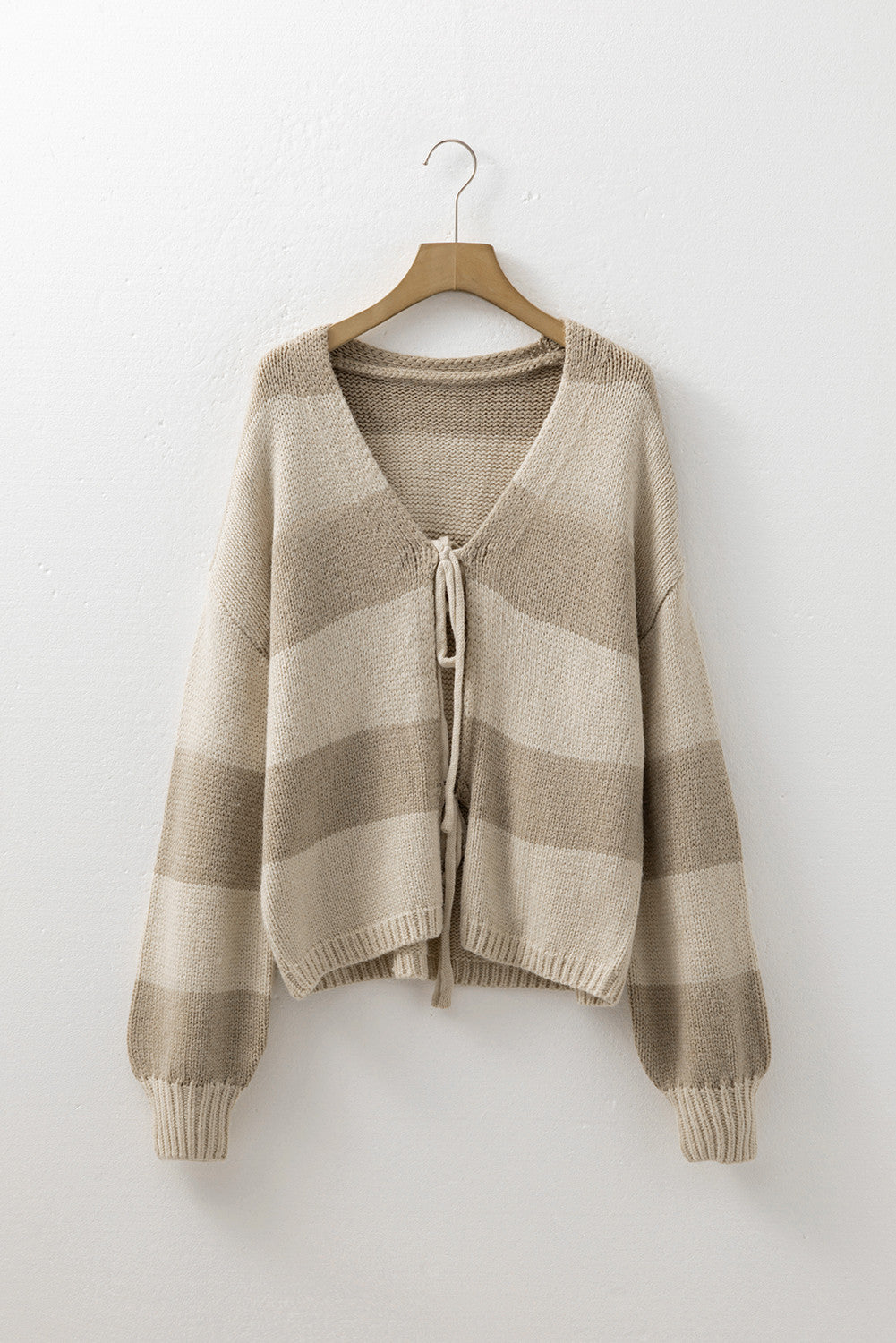 ~PREORDER~ Khaki Cutie Striped Bow-Tie Front Cardigan ~PREORDER~