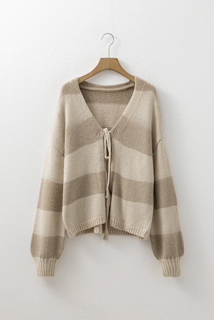 ~PREORDER~ Khaki Cutie Striped Bow-Tie Front Cardigan ~PREORDER~