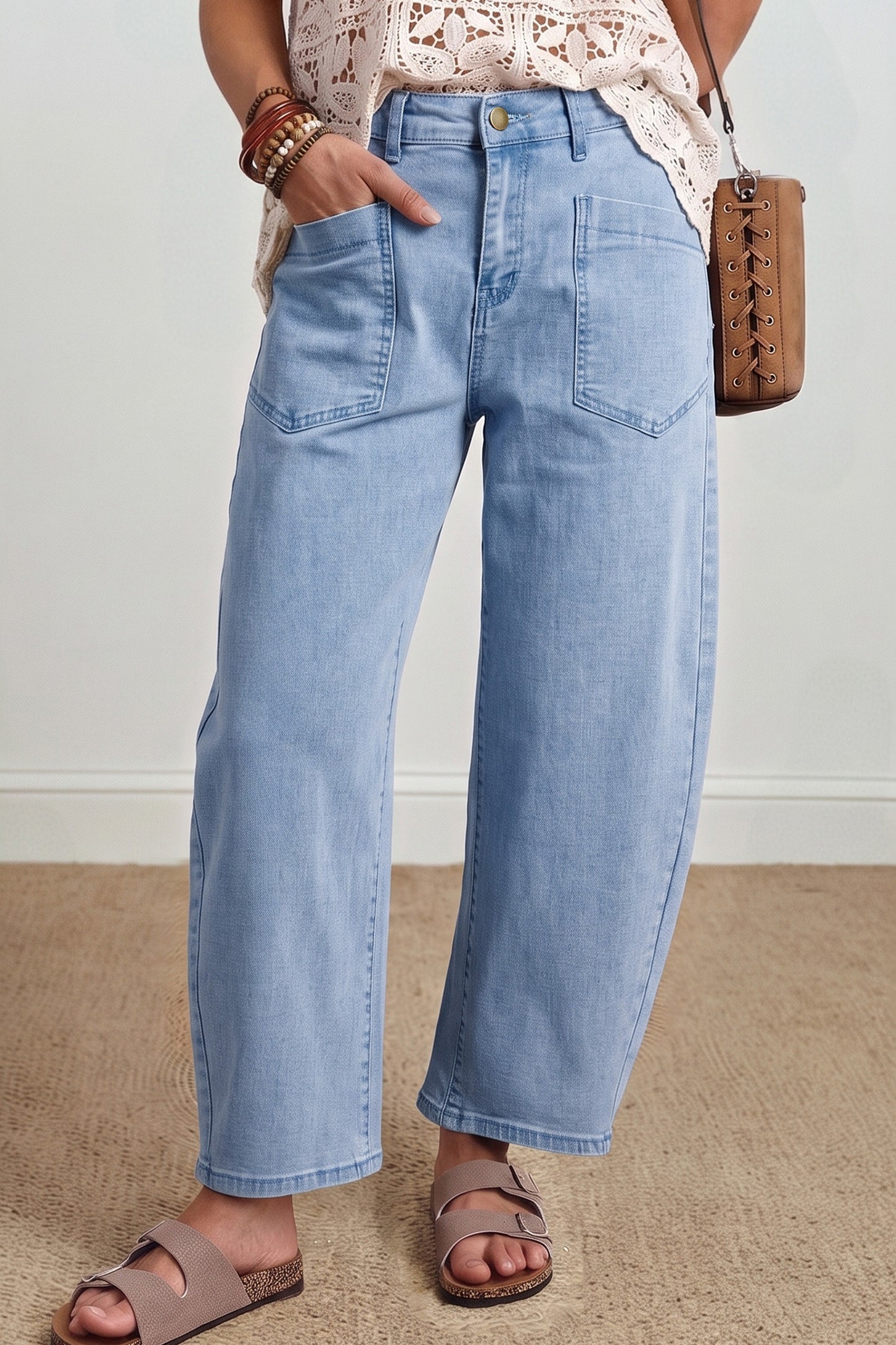 ~PREORDER~ Barrel Jeans | Square Patch Pocket Ankle-Length Denim Pants ~PREORDER~