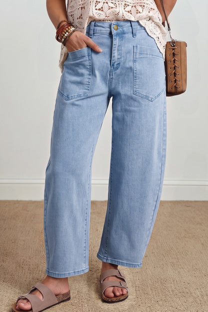 ~PREORDER~ Barrel Jeans | Square Patch Pocket Ankle-Length Denim Pants ~PREORDER~