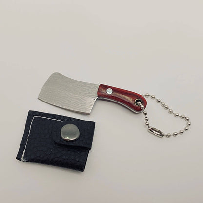 Damascus Pattern Mini Knife Keychain Gift
