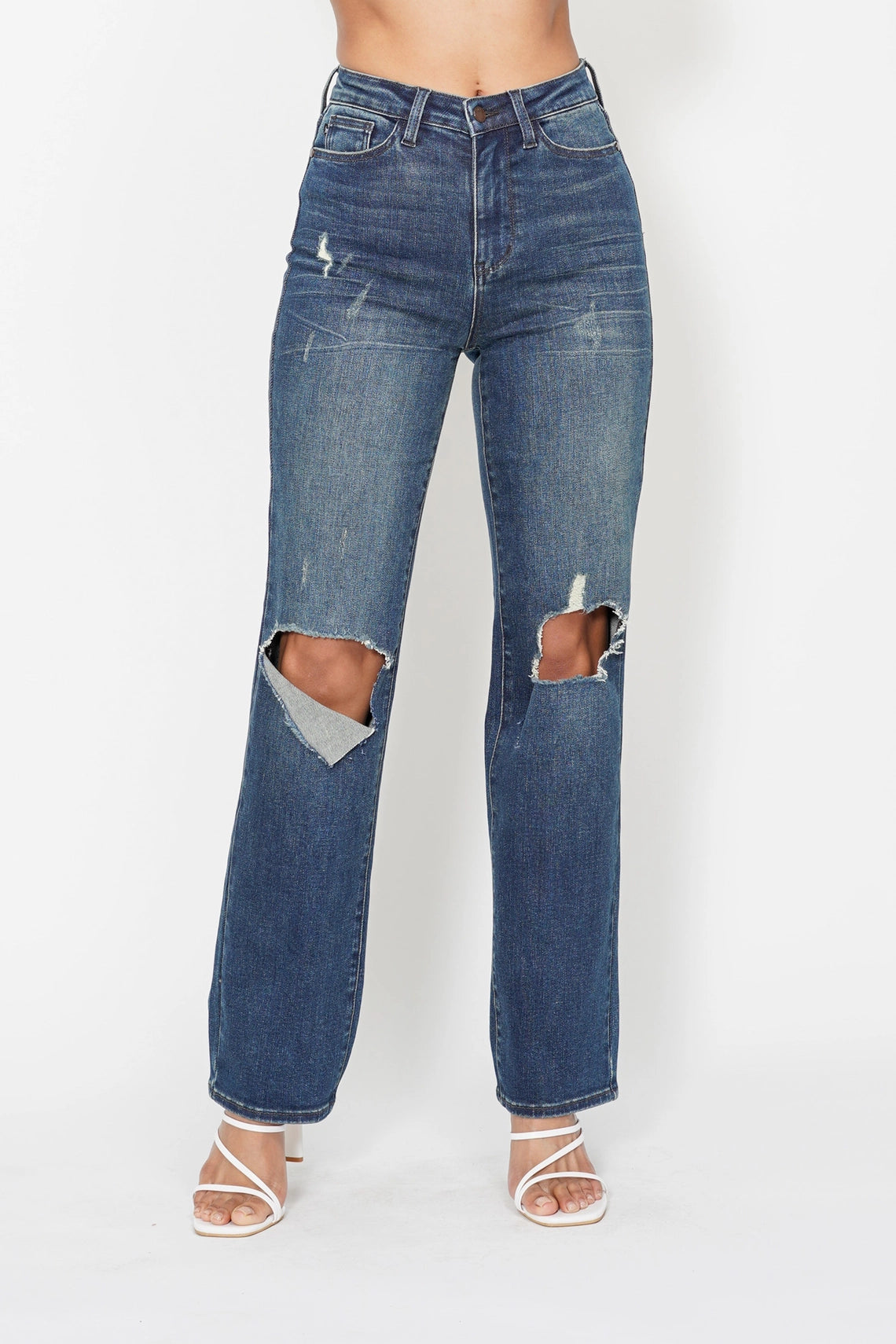 HW Ripped Knee Dad Jean – Judy Blue Jeans