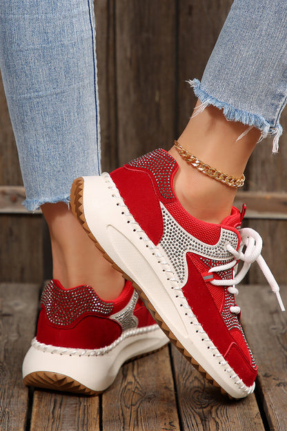Game Day Glam Red Bling Sneakers