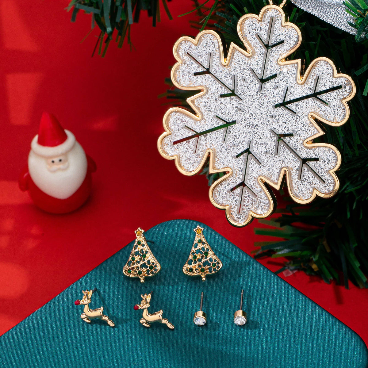 Merry Little Trio Set | Christmas Stud Earrings & Ornament Gift Set