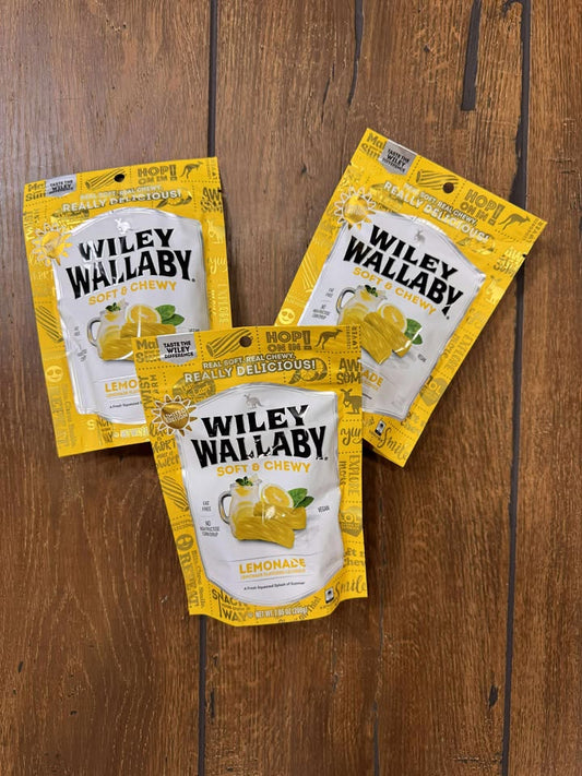 Wiley Wallaby Lemonade Licorice | Soft & Chewy Vegan Candy – 10 oz Bag