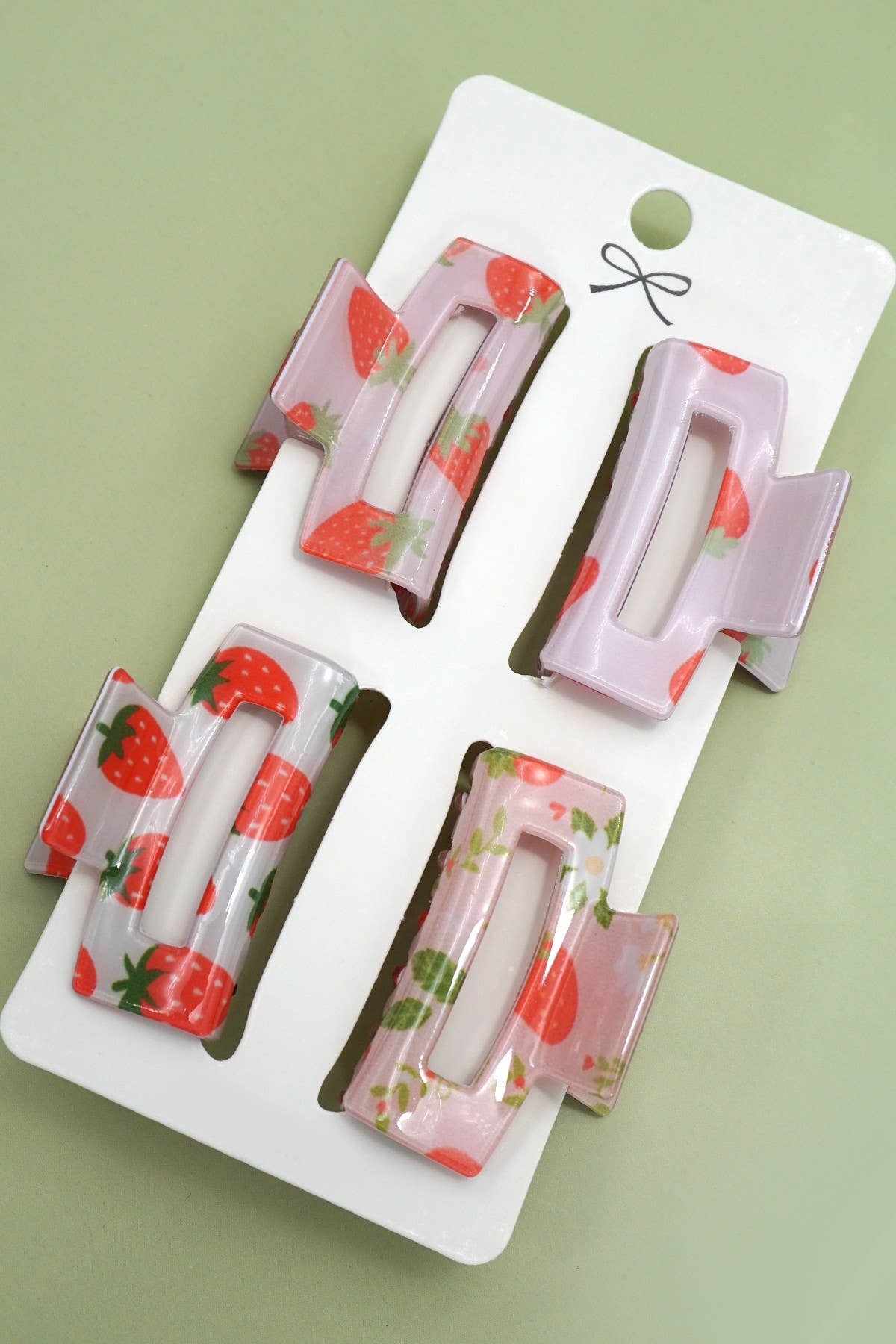 Sweet Check Mini Claw Clip Set | Checker & Strawberry Hair Clips