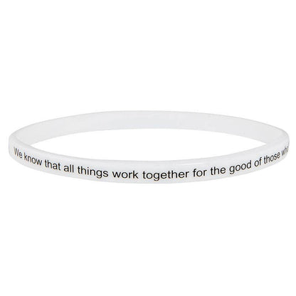 Threads of Faith Scripture Verse Silicone Bracelet Set | 4-Pack Christian Stretch Bracelets