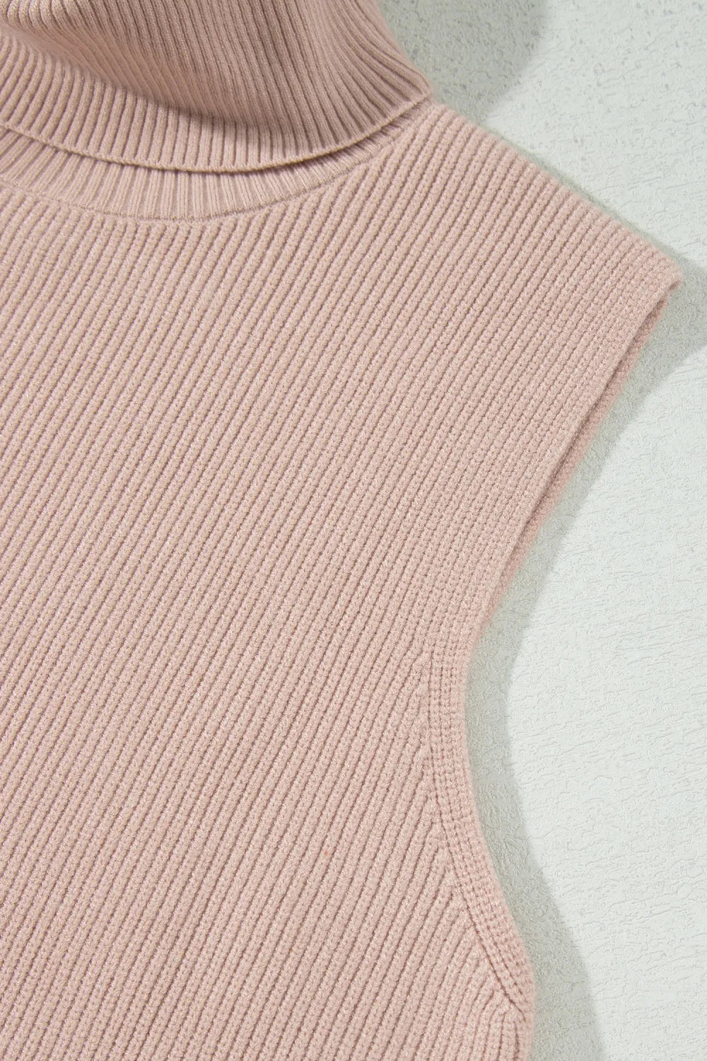 ~PREORDER~ French Beige Mock Neck Sleeveless Knit Sweater Vest ~PREORDER~