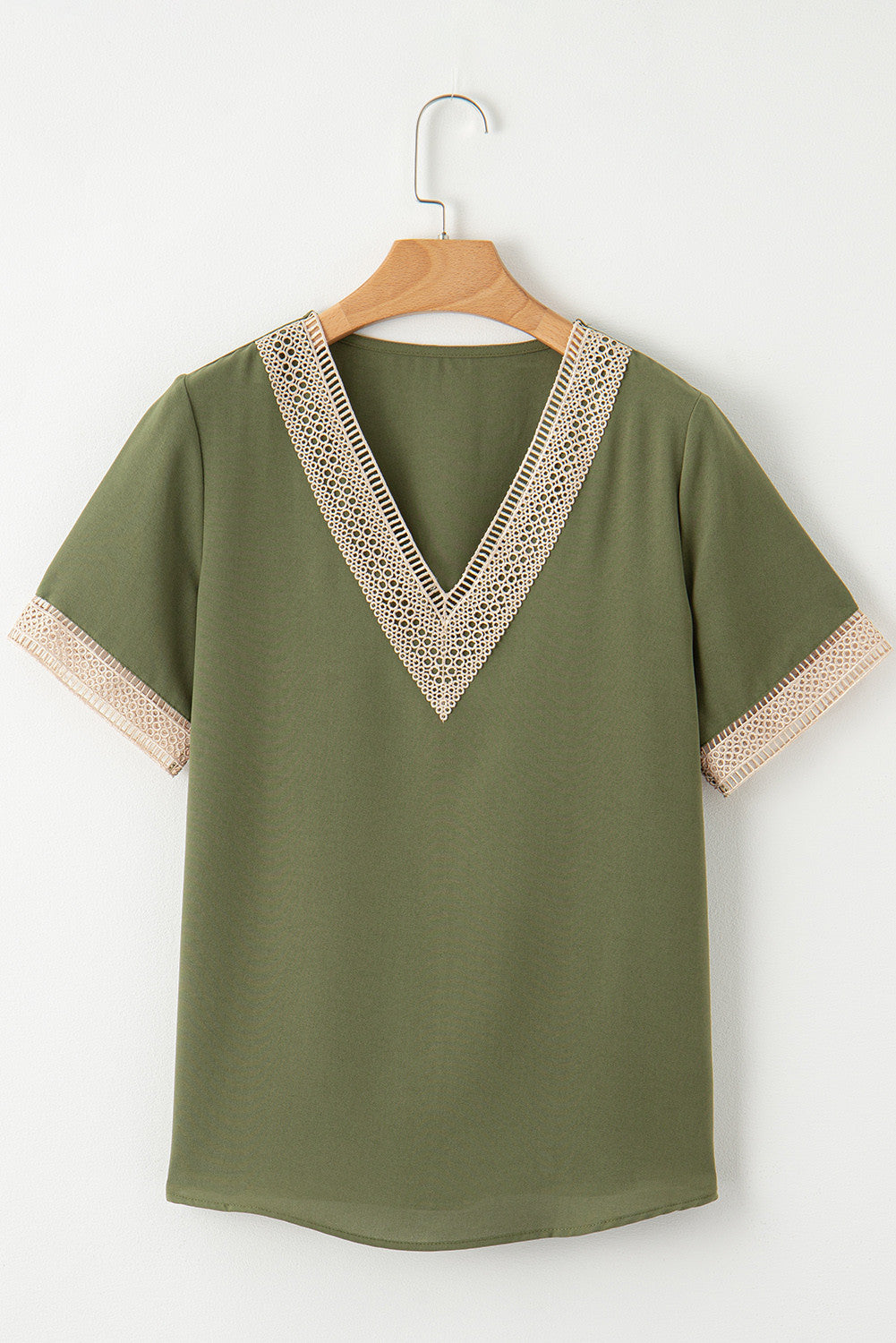 ~PREORDER ~ Lace Trim V Neck Blouse ~PREORDER ~