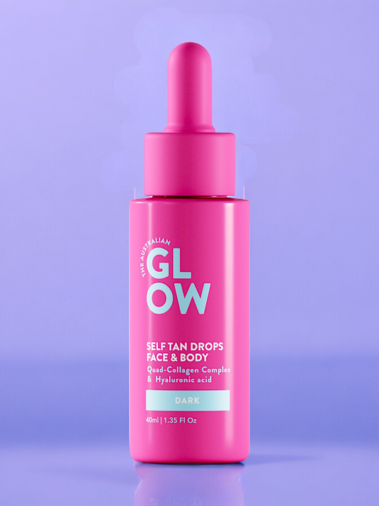 “Dewy Drops self tan serum for face and body”
“Hydrating tanning drops with hyaluronic acid and Kakadu plum”
“Buildable dewy tan drops in bottle with dropper”