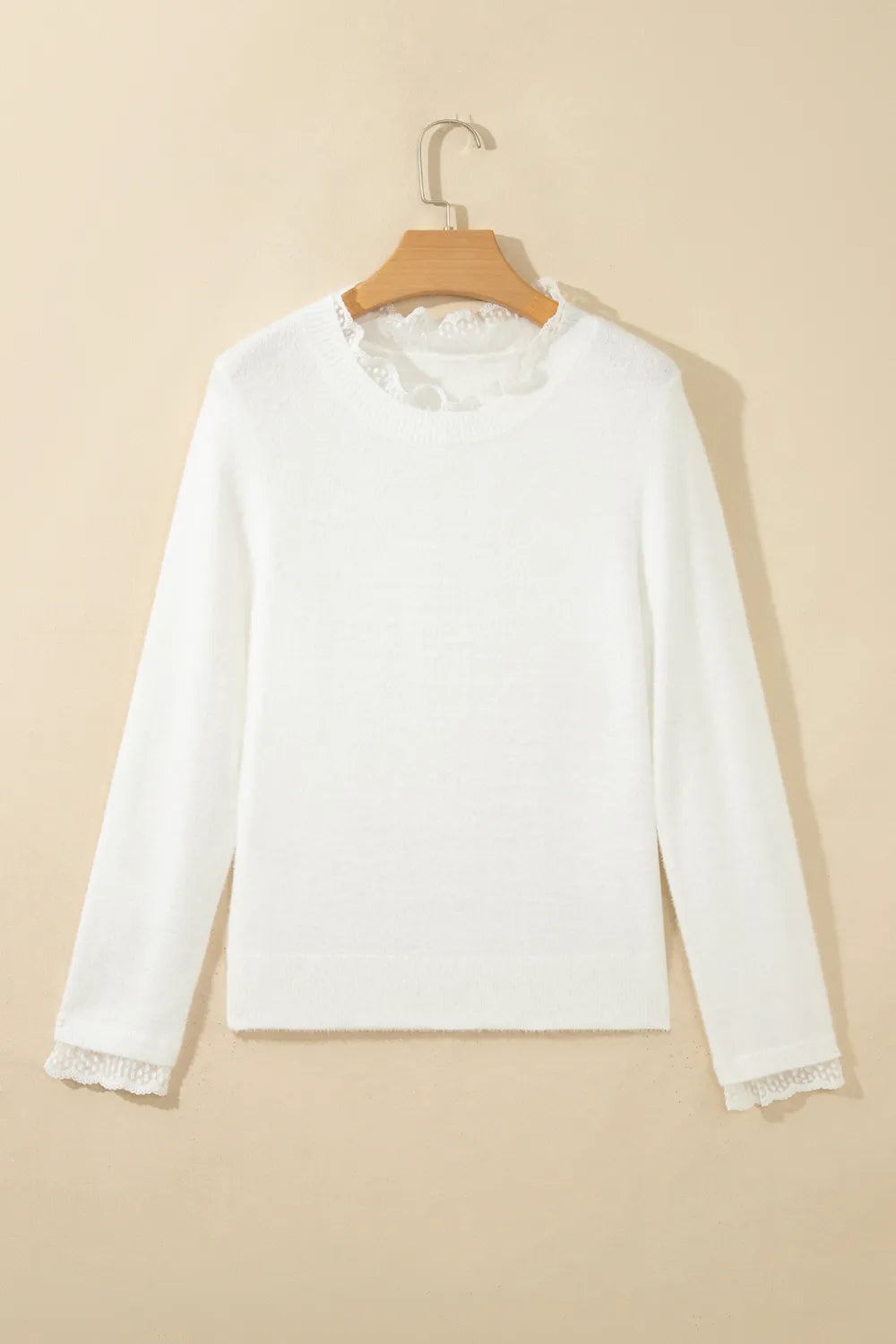 ~PREORDER~ Soft Romance White Lace Trim Sweater ~PREORDER~