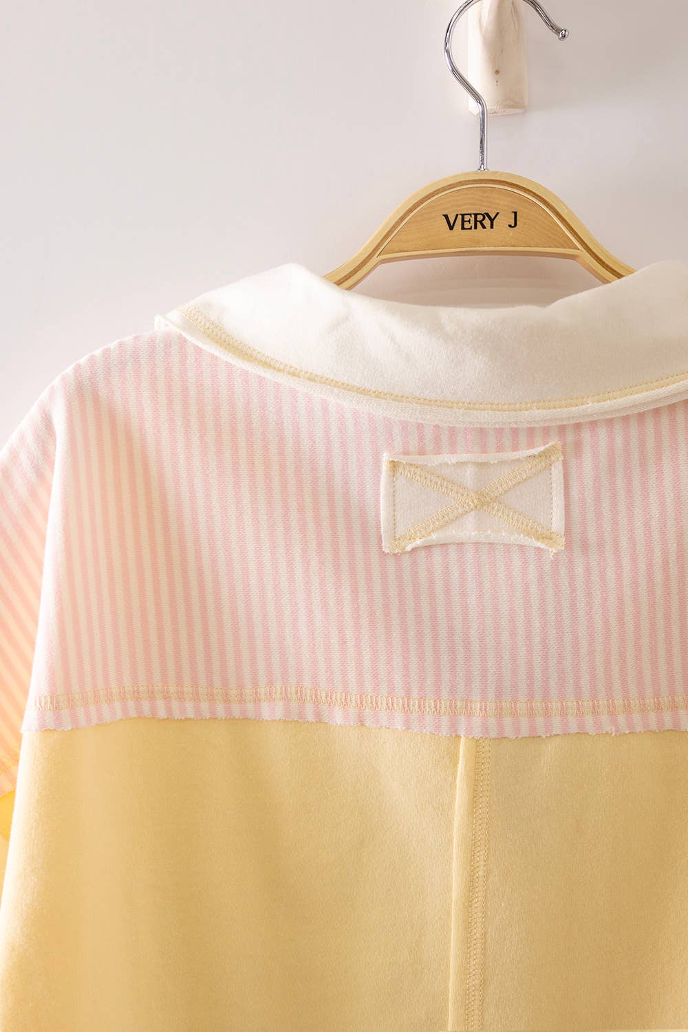 Oversized Collared Knit Top | Contrast Detail Half Sleeve Casual Shirt