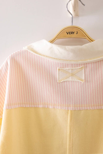 Oversized Collared Knit Top | Contrast Detail Half Sleeve Casual Shirt
