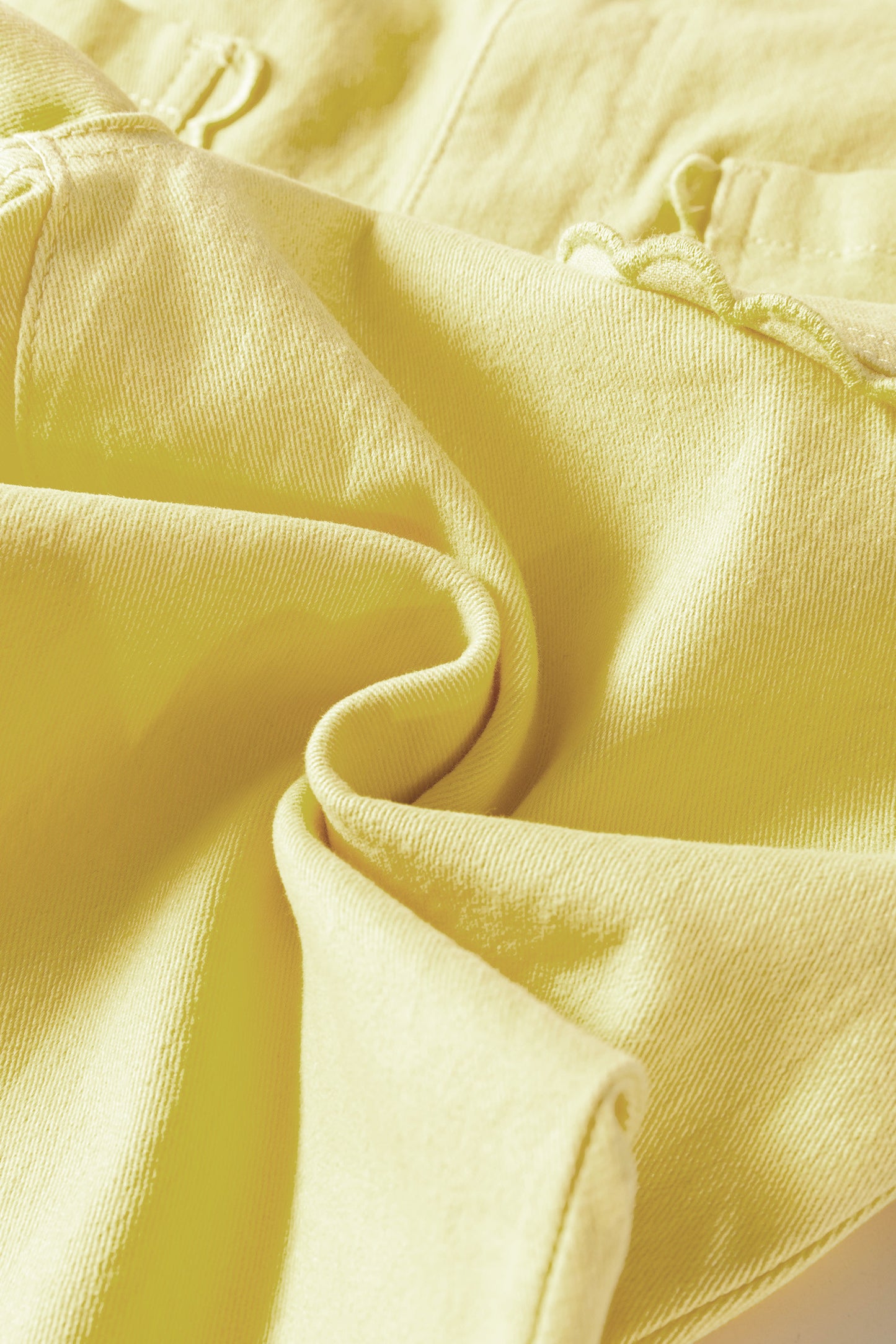 ~PREORDER ~ Yellow Scalloped Patch Pocket Shift Jeans ~PREORDER ~