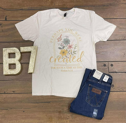 “Perhaps You Were Created for Such a Time as This” Graphic Tee – Uplifting Faith-Inspired Style ✨