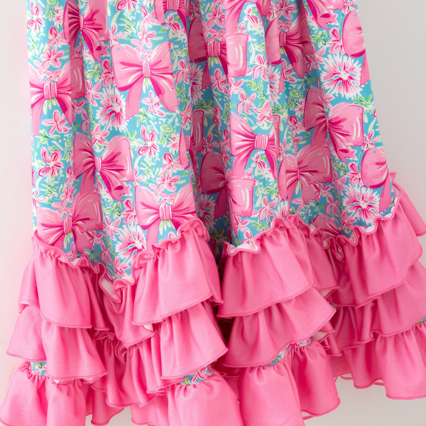 Aqua Spring Ribbon Maxi Girls Dress by Clover Cottage 🎀