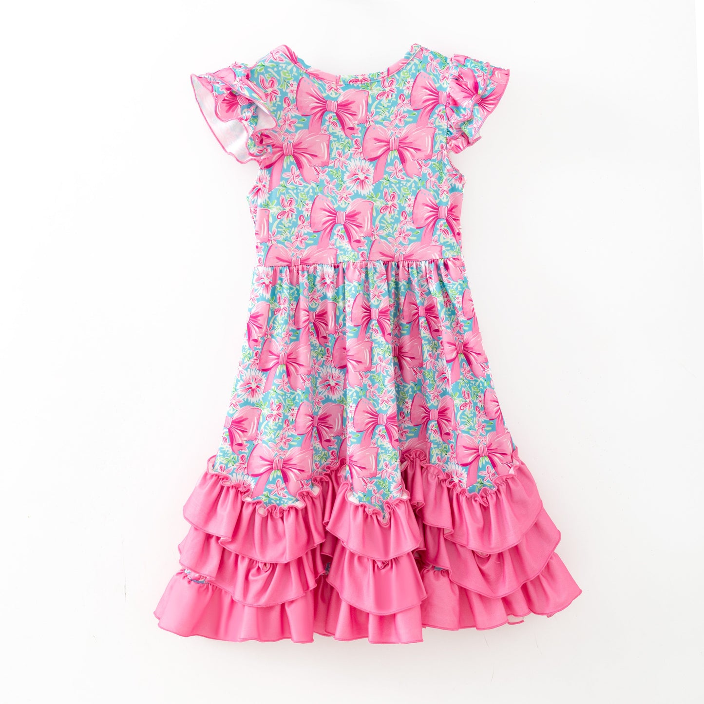 Aqua Spring Ribbon Maxi Girls Dress by Clover Cottage 🎀