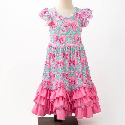 Aqua Spring Ribbon Maxi Girls Dress by Clover Cottage 🎀