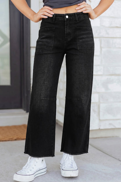 ~PREORDER ~ Frayed Cropped Straight Jeans ~PREORDER ~