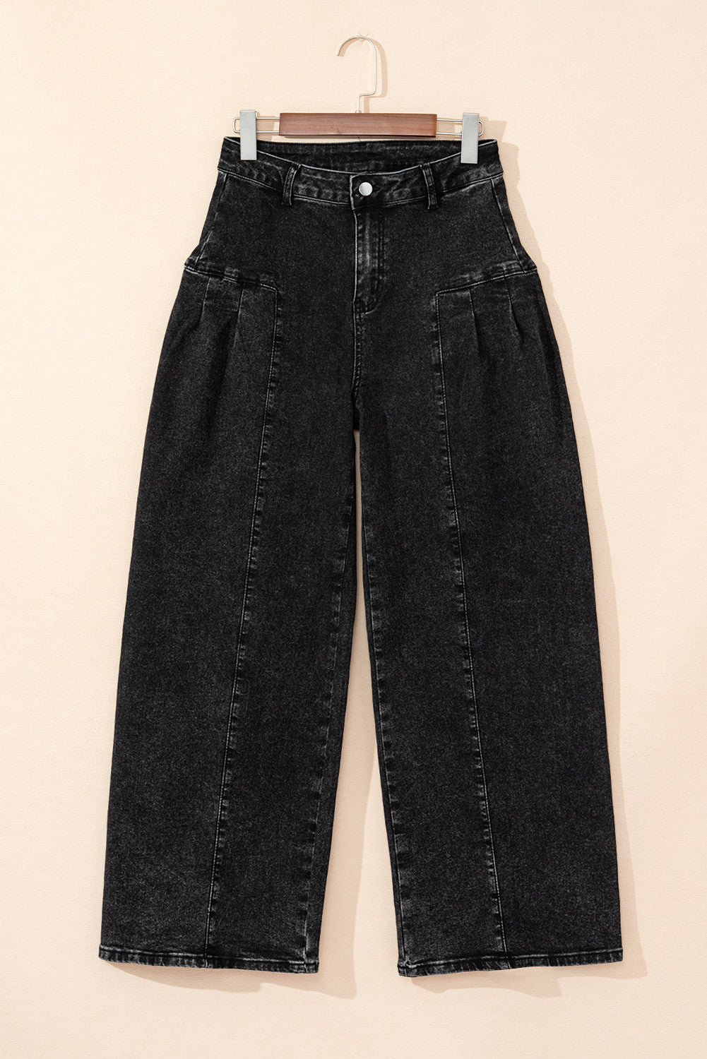 ~PREORDER ~ Pleated Wide Leg Mineral Wash Denim Pants ~PREORDER ~