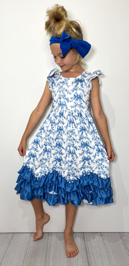 BlueBell Coquette Maxi Girls Dress by Clover Cottage 💙