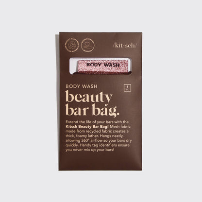 Body Wash Beauty Bar Bag – Exfoliating Mesh Pouch Chocolate by Kitsch