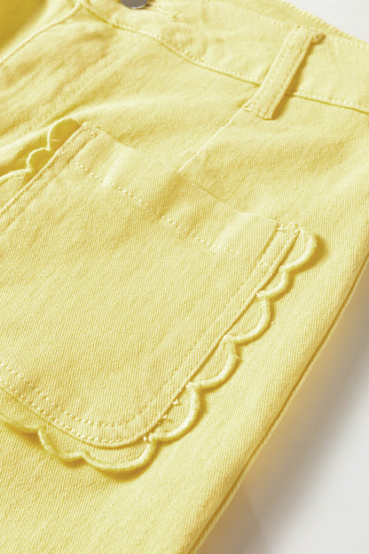 ~PREORDER ~ Yellow Scalloped Patch Pocket Shift Jeans ~PREORDER ~