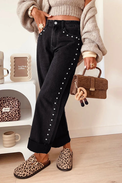 ~PREORDER~ Studded & Stunning Black Straight Leg Jeans ~PREORDER~