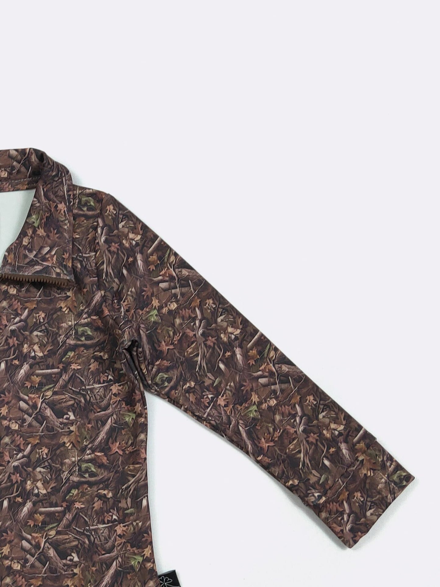 Woody Camo Boy Quarter Zip by Clover Cottage