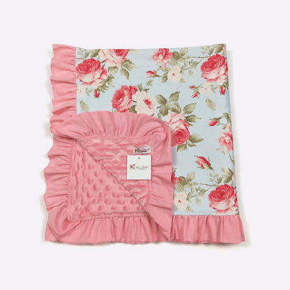 Aqua Rosy 2 Blanket by Clover Cottage 🌸