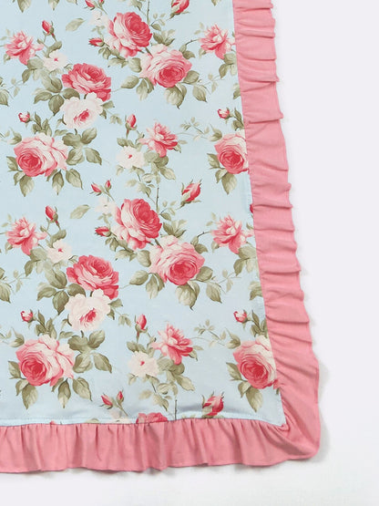 Aqua Rosy 2 Blanket by Clover Cottage 🌸