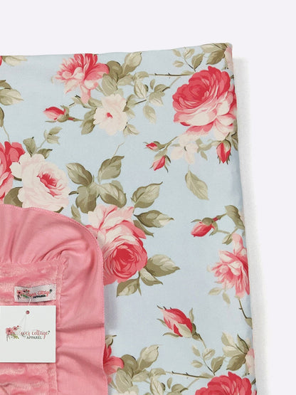 Aqua Rosy 2 Blanket by Clover Cottage 🌸