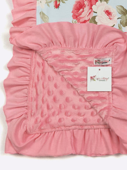 Aqua Rosy 2 Blanket by Clover Cottage 🌸