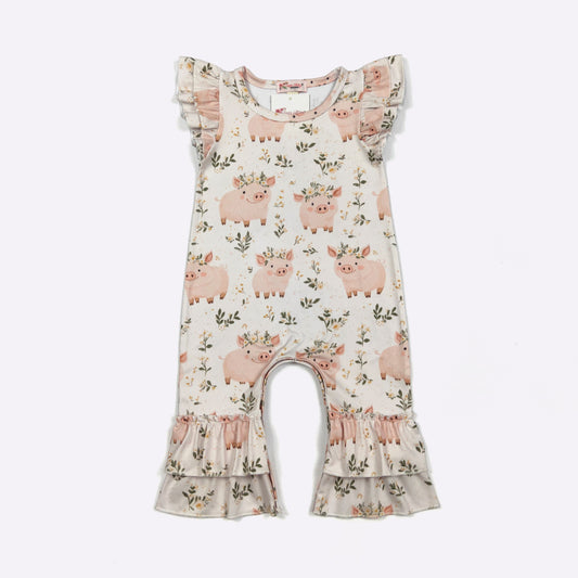 Piglet Petals Baby Romper by Clover Cottage 🌸