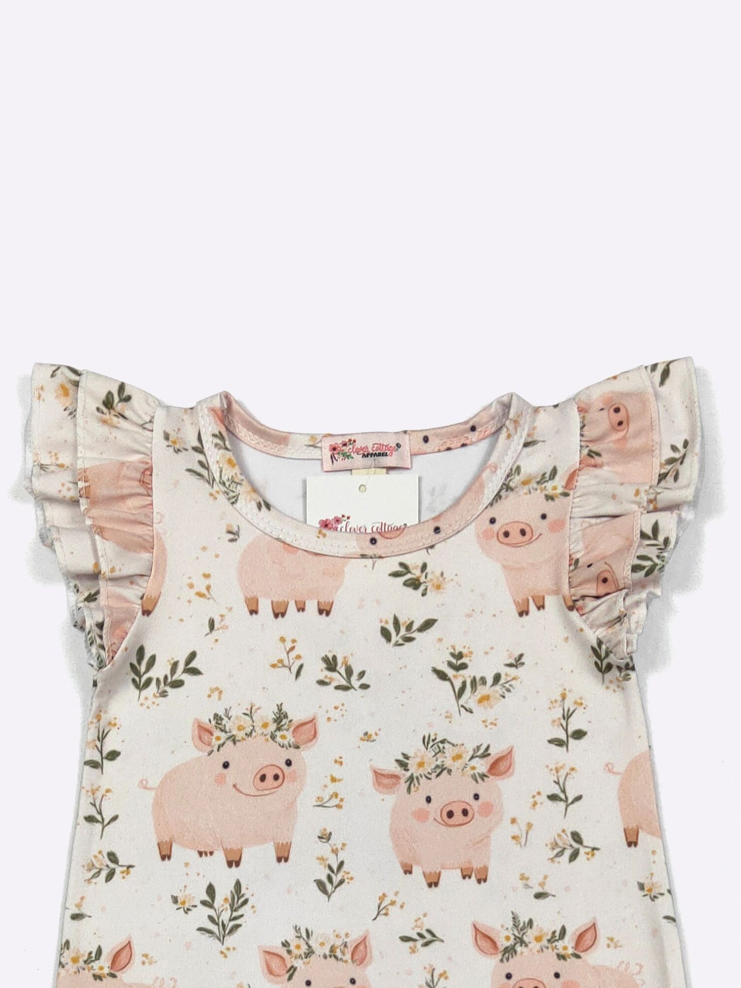 Piglet Petals Baby Romper by Clover Cottage 🌸