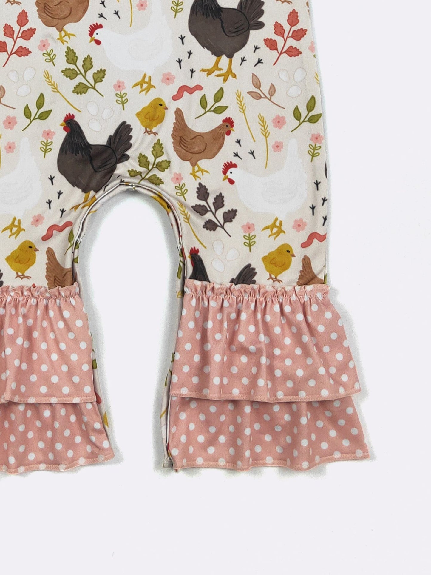 Chicken Chic Baby Romper by Clover Cottage 🐔