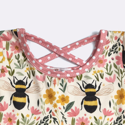 Bee Blooms Girls Dress by Clover Cottage 🌸