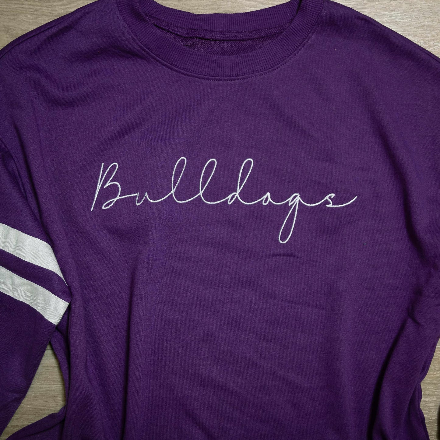 Embroidered Bulldogs Crewneck Sweatshirt – Purple Spirit Wear