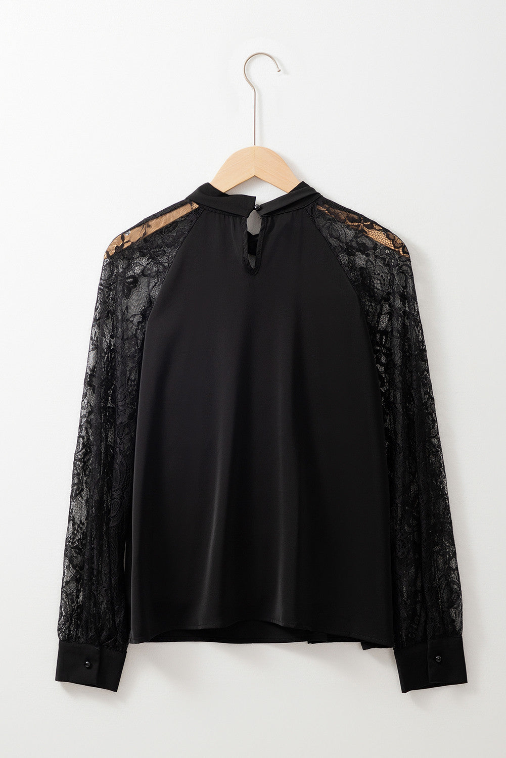 ~PREORDER ~ Black Lace Sleeve Keyhole Blouse ~PREORDER ~