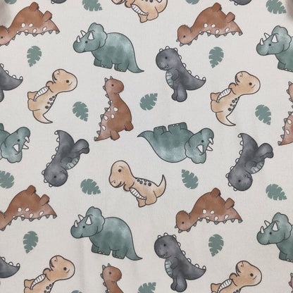 Dino Cutie Boy Romper | Dinosaur Print Baby Boy Summer Romper by Clover Cottage