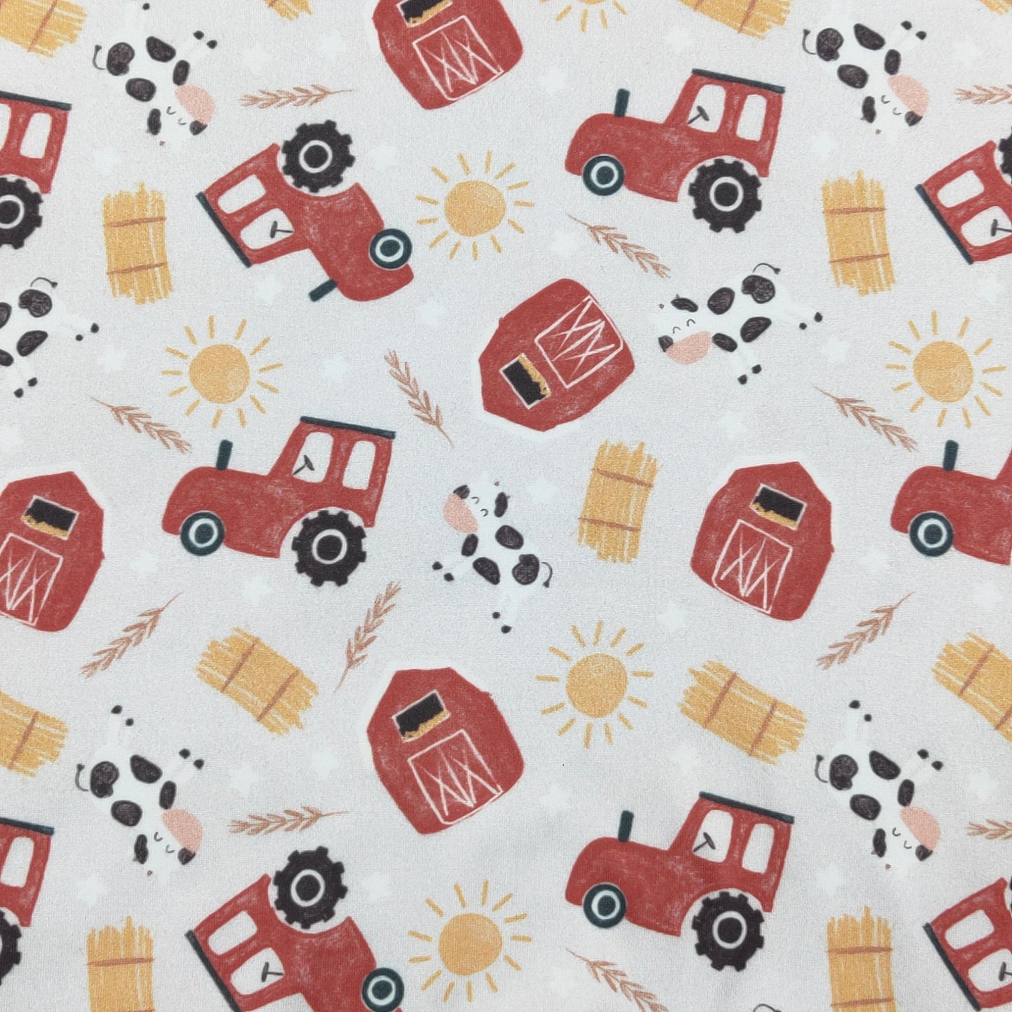 Haystack Boy Romper | Farm Print Baby Boy Summer Romper by Clover Cottage