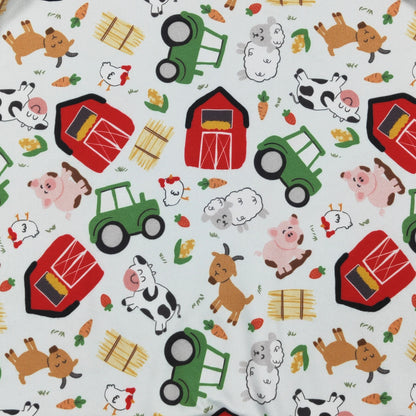 Little Farmer Boy Romper | Farm Print Baby Boy Summer Romper