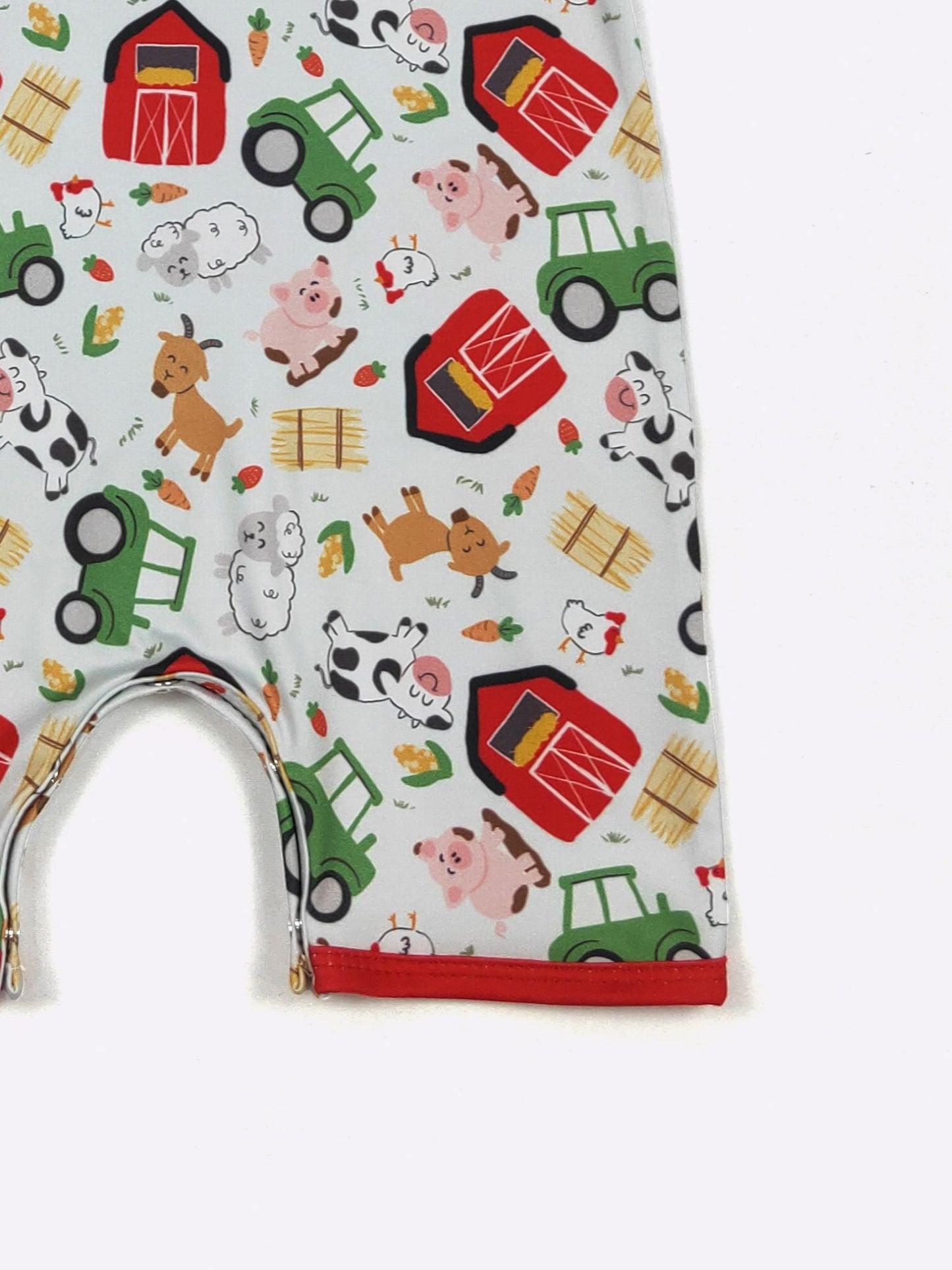 Little Farmer Boy Romper | Farm Print Baby Boy Summer Romper