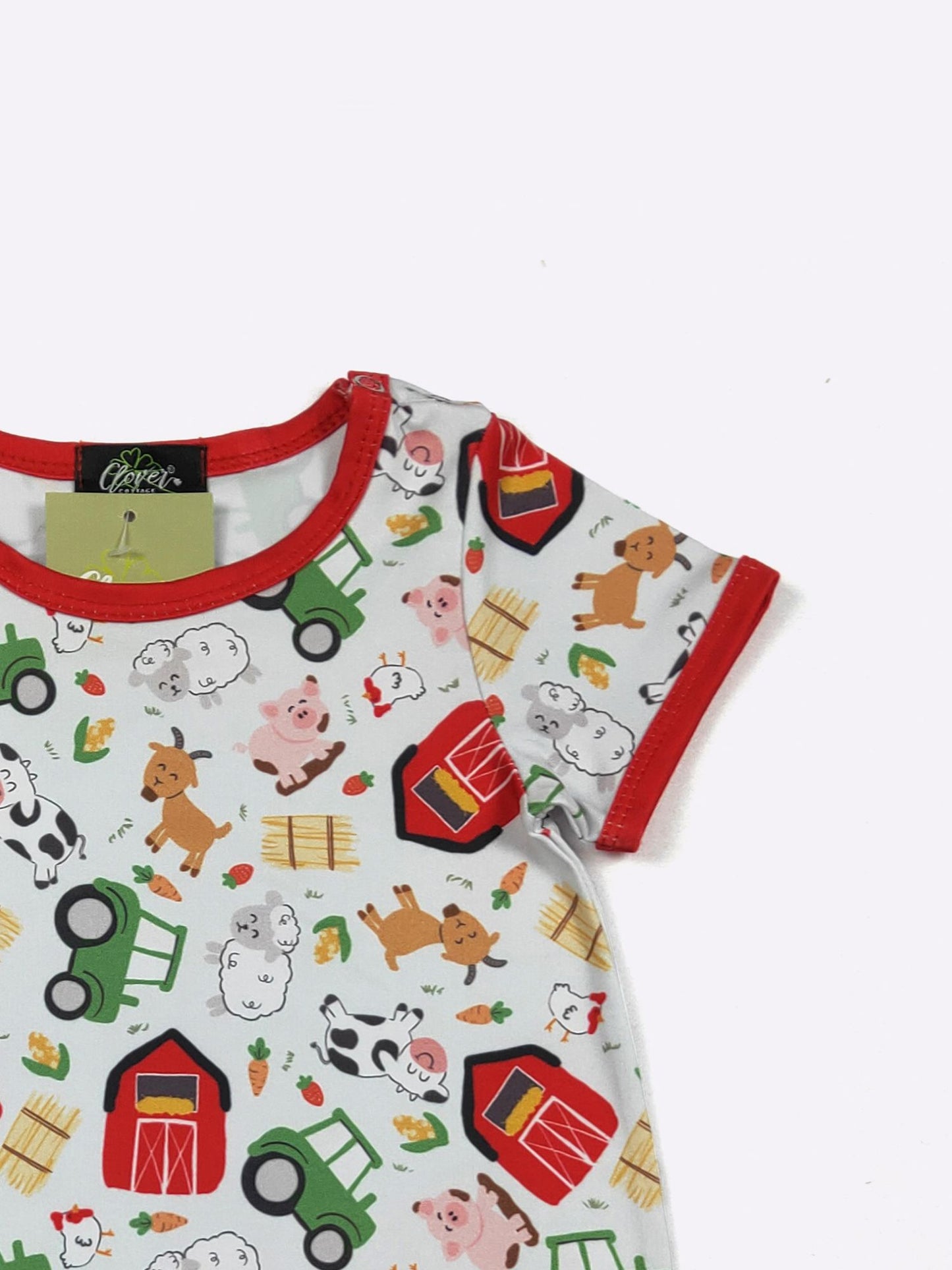 Little Farmer Boy Romper | Farm Print Baby Boy Summer Romper