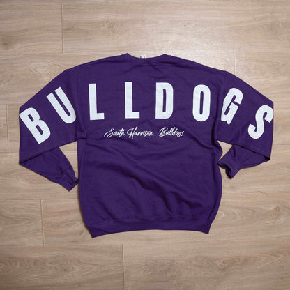 South Harrison Bulldogs Crewneck Sweatshirt –Big Lettering