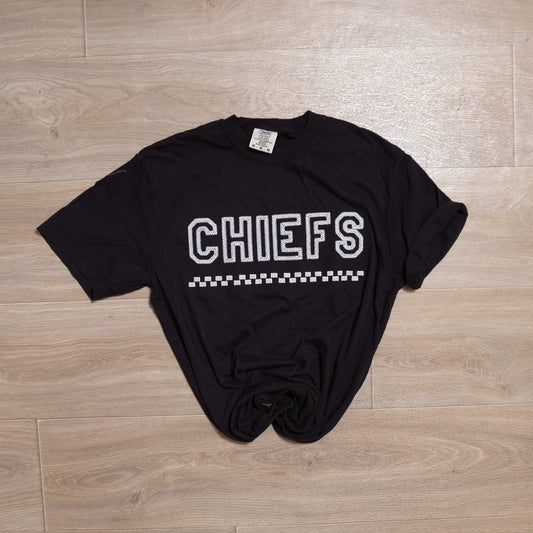 Embroidered Chiefs Tee – Kansas City with Checkerboard Stitch