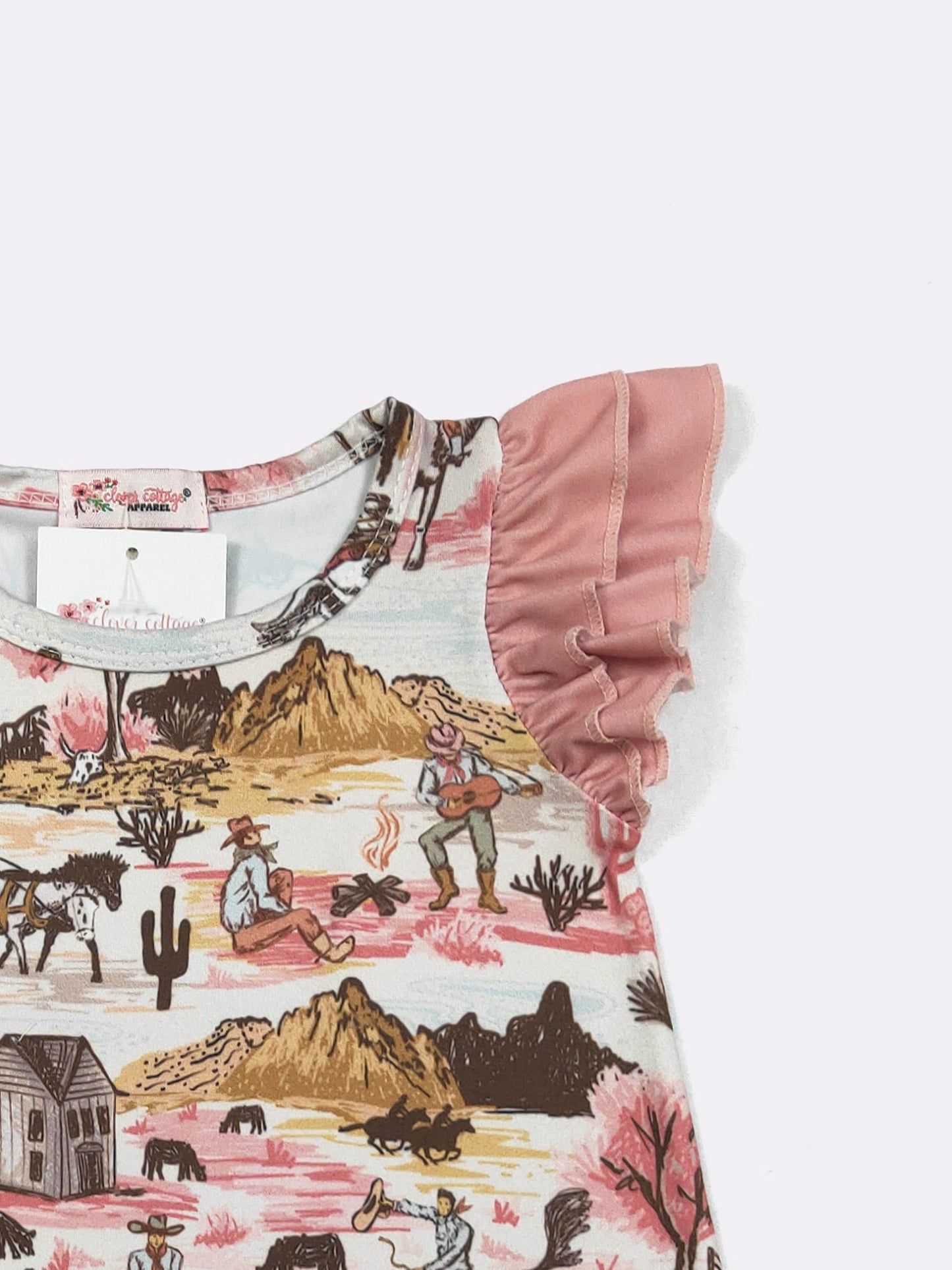 Western Rose Baby Romper – Cowgirl Ruffle Boutique Baby Girl One Piece Outfit
